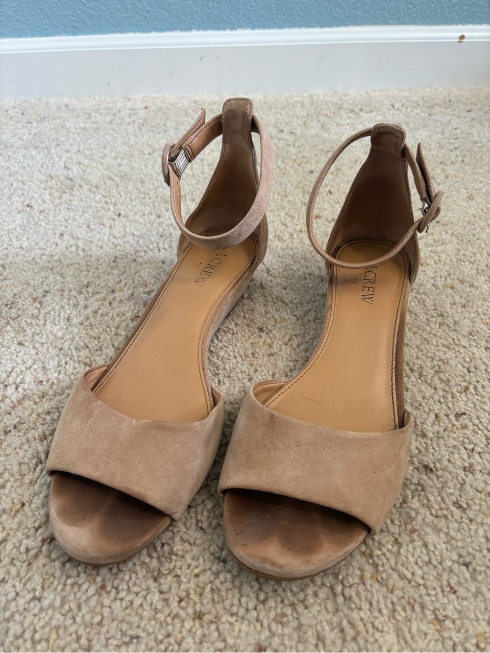 J. Crew Nude Suede Sandals